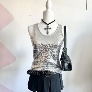 Y2K Sequin Top,‎ 2000s, Y2K Grunge, 2000s Fashion, Medium